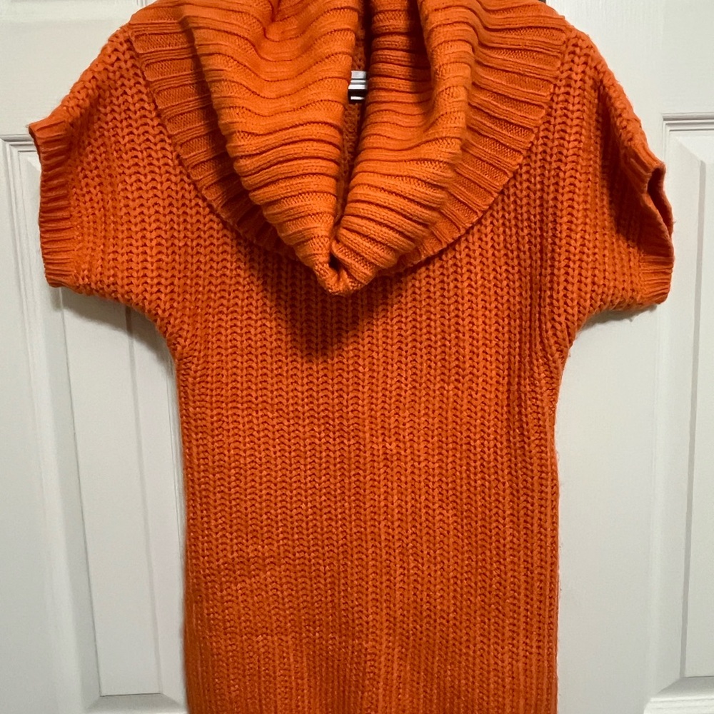 Vibrant Orange Turtleneck Sweater for Women